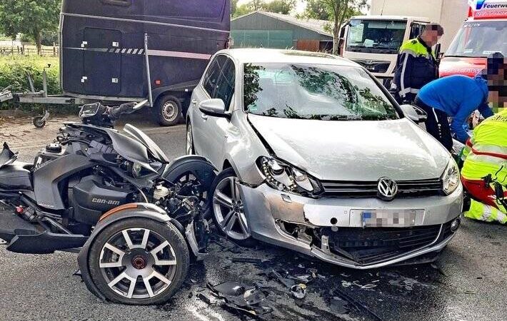 Schwerer Unfall im Hildener Industriegebiet: Trike-Fahrer nach Zusammenstoß schwer verletzt