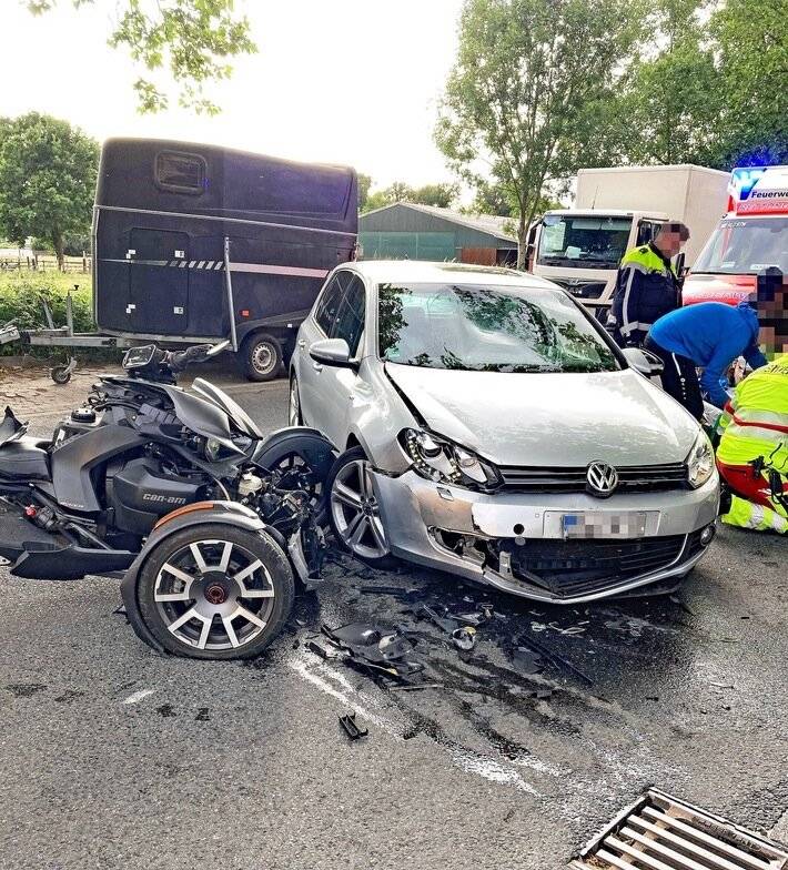 Schwerer Unfall im Hildener Industriegebiet: Trike-Fahrer nach Zusammenstoß schwer verletzt