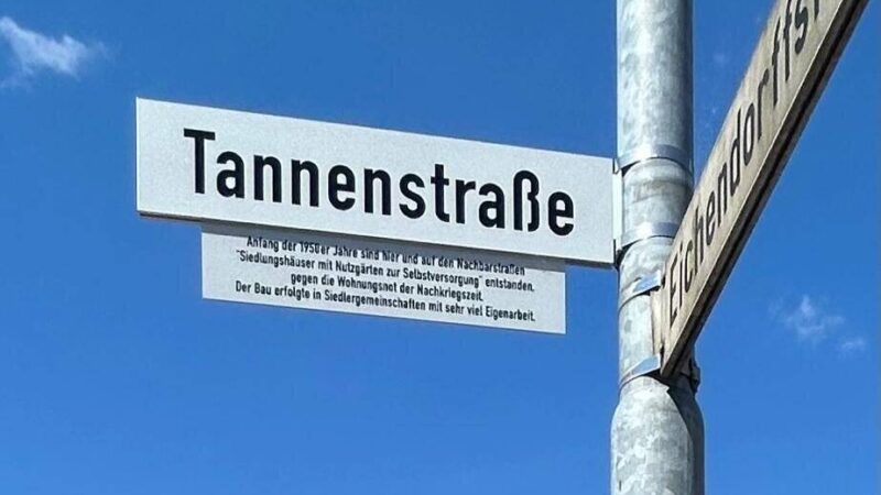 Straßengeschichte in Korschenbroich: Tannenstraße erhält ein Zusatzschild