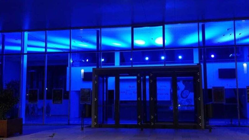 Aktion in Kleve: Viele öffentliche Gebäude leuchteten blau