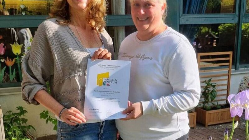 In Stessen: Montessori-Kinderhaus erneut als Familienzentrum zertifiziert