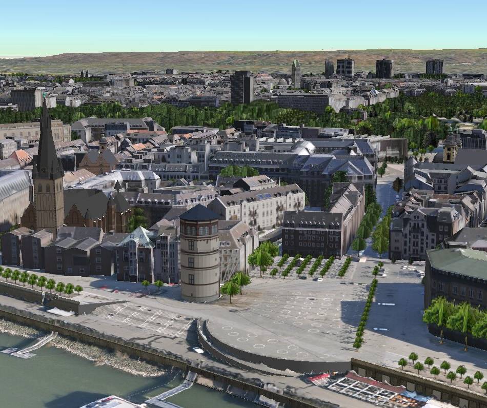 Bürger können mitplanen: „Digitaler Zwilling“ bietet 3D-Simulation von Düsseldorf