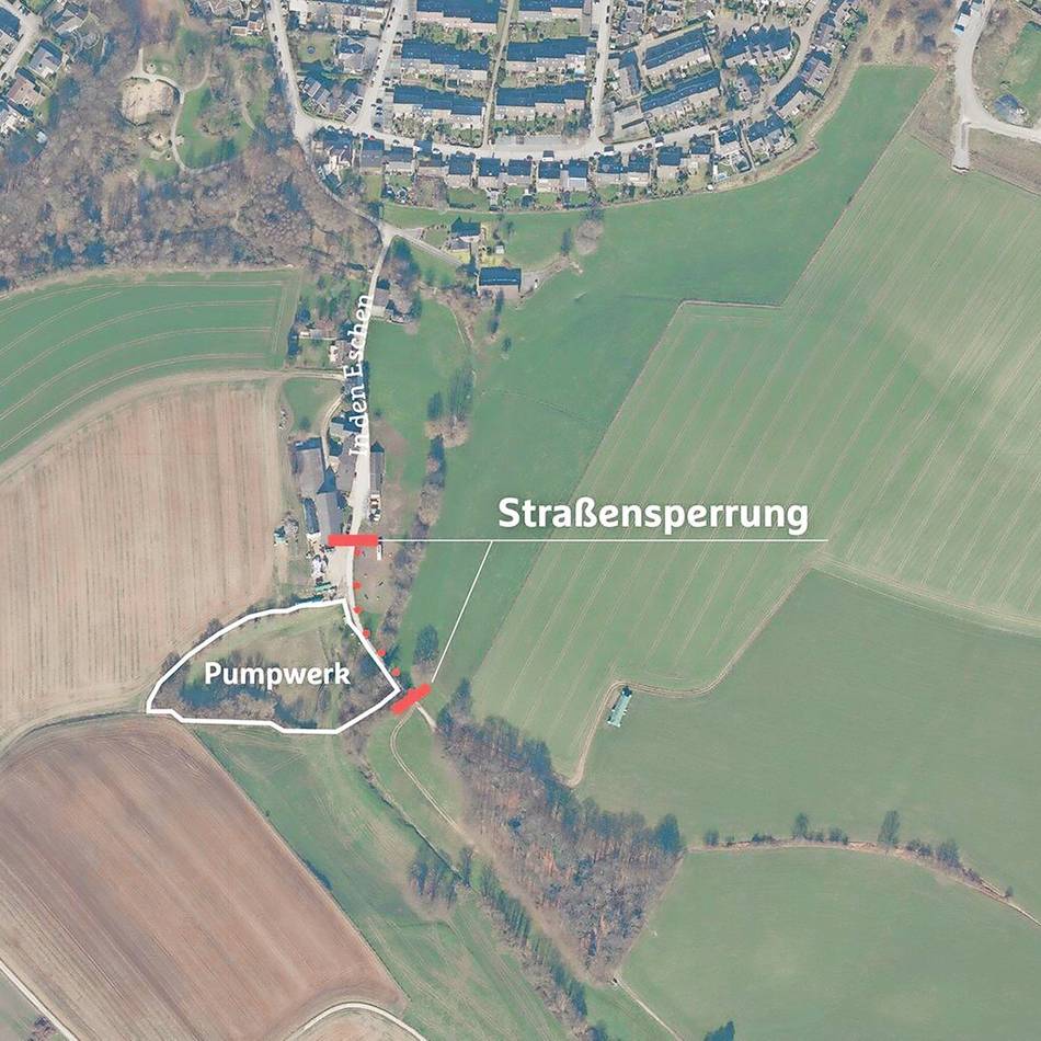Straßensperrung: Umbau im Wülfrather Pumpwerk Süd Erbach