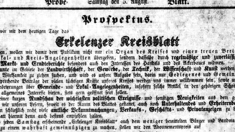 Im 19. Jahrhundert: Wie die Zeitungen nach Erkelenz kamen