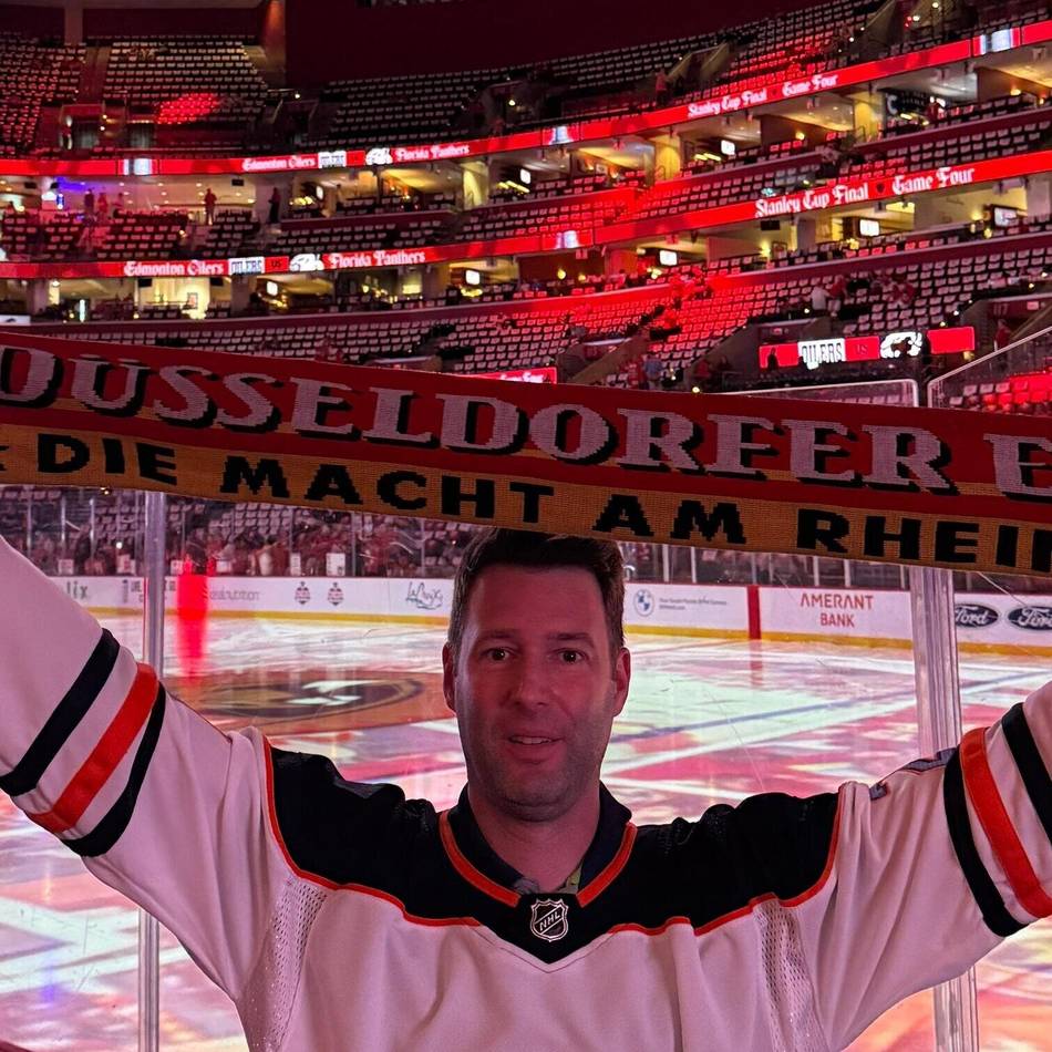 15.000 Kilometer für ein Eishockey-Spiel: DEG-Fan Daniel Otten sieht Draisaitl-Show im NHL-Finale
