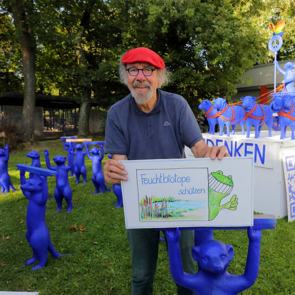 Kunst in Rheinberg: Blauschäfer Rainer Bonk macht die 80 voll