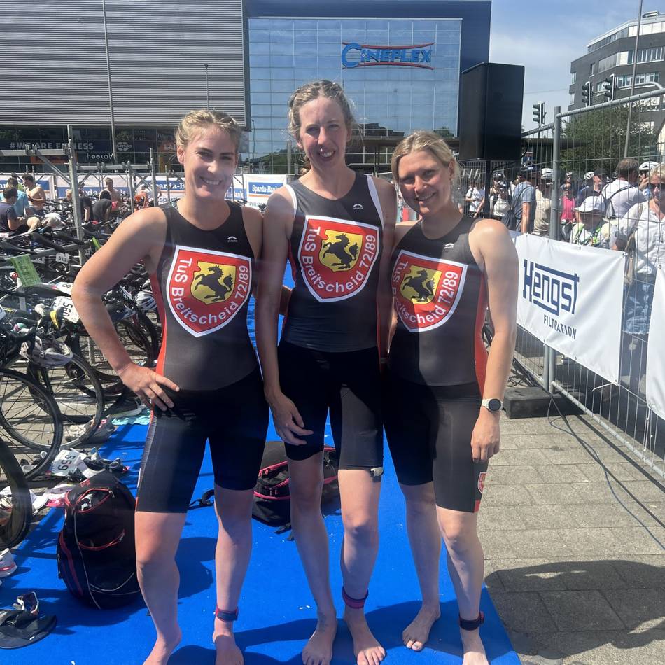 Triathletinnen in der Oberliga: Extreme Hitze beeinträchtigt Breitscheider Athletinnen