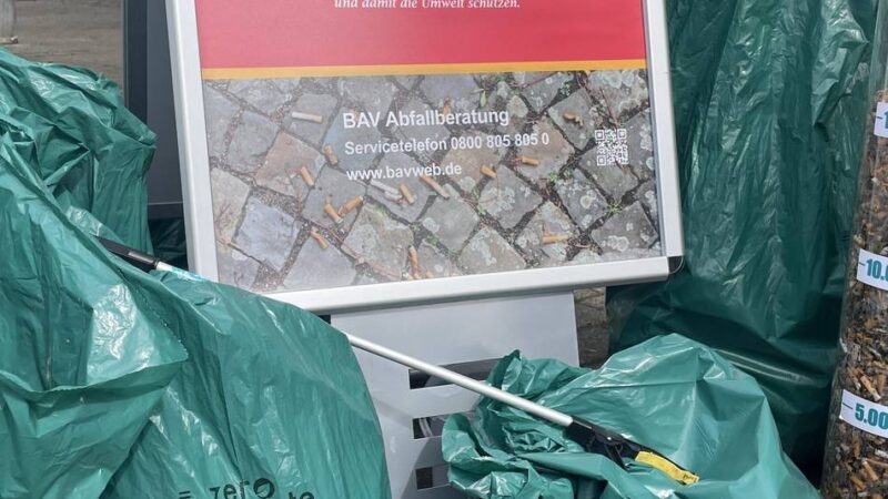 Bergischer Abfallwirtschaftsverband zum Tag der Umwelt: Kippenfrei – für ein sauberes Bergisches Land