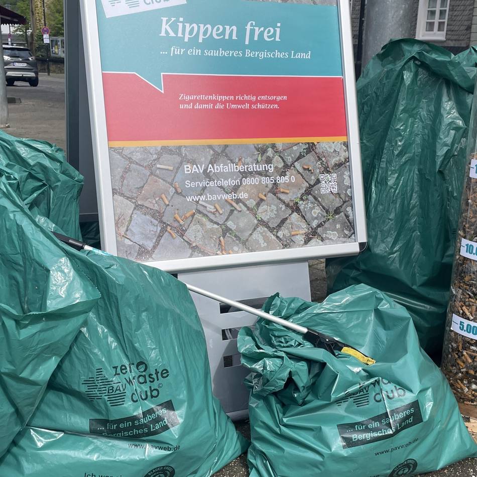 Bergischer Abfallwirtschaftsverband zum Tag der Umwelt: Kippenfrei – für ein sauberes Bergisches Land