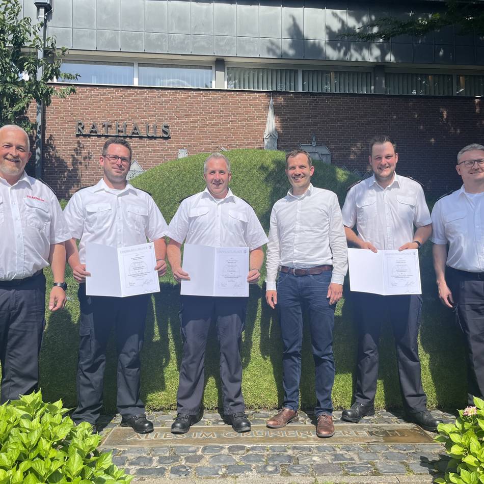 Dominik Lux, Kevin Helten und Daniel Renkes: Feuerwehr: Neue Leitung bei der Löscheinheit Straelen