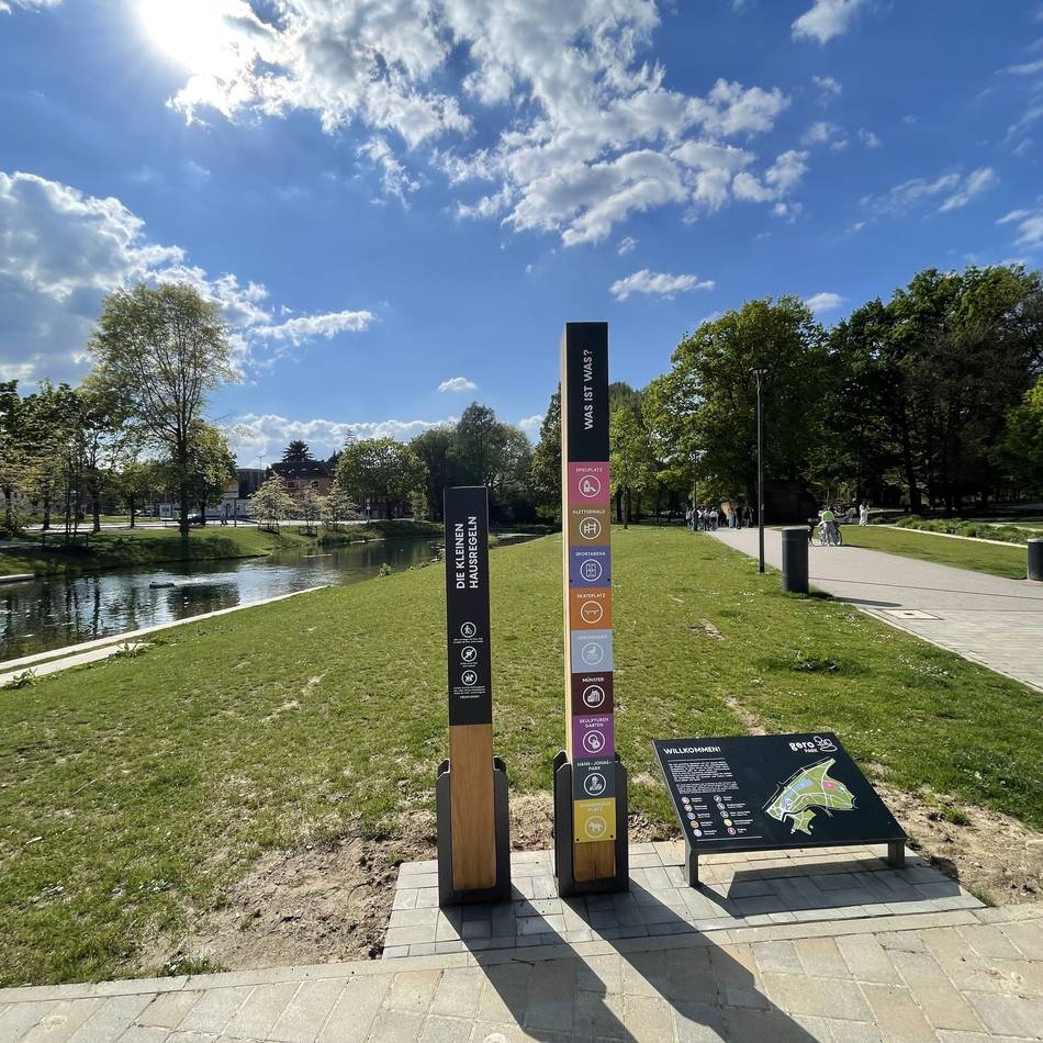Hinweise und Lageplan: Neue Schilder für Mönchengladbachs Parks