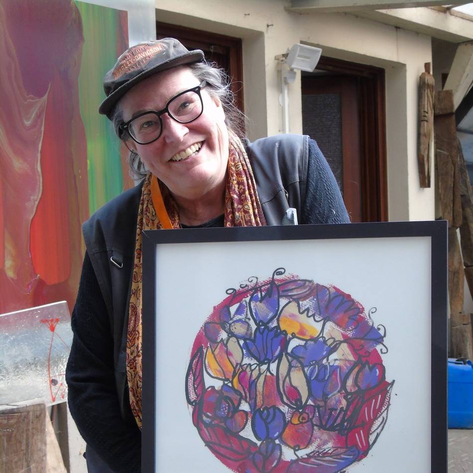 Ausstellung von Sonja Zeltner-Müller in Straelen: Flower-Power in der Bauwagengalerie