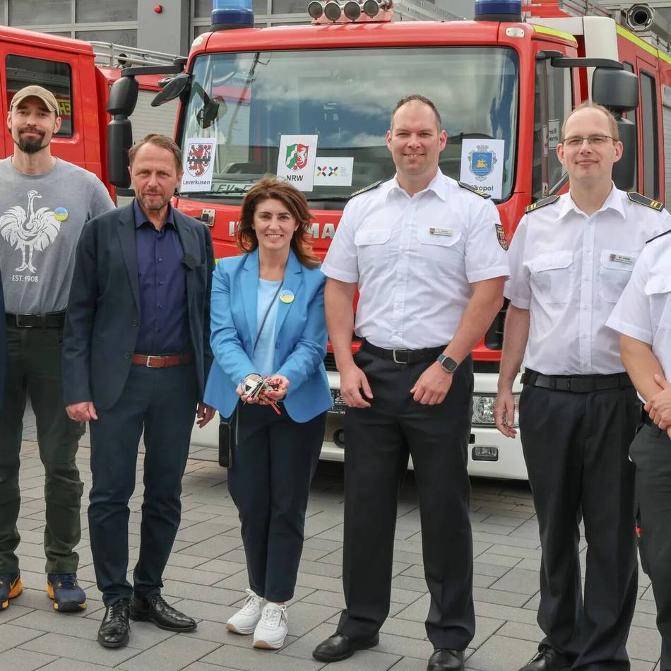 Leverkusen und NRW helfen: Löschwagen für den Zivilschutz in Nikopol