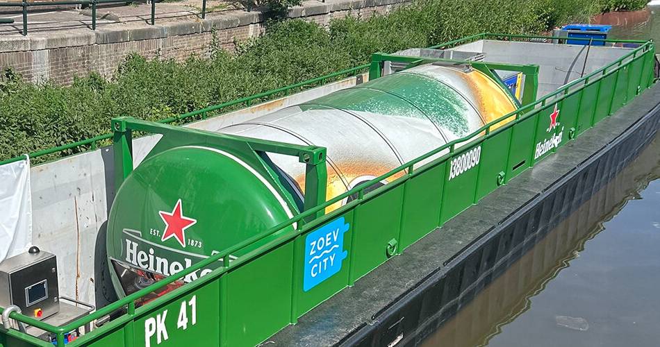 Test auf den Grachten: In Amsterdam kommt das Bier von Heineken jetzt per Boot
