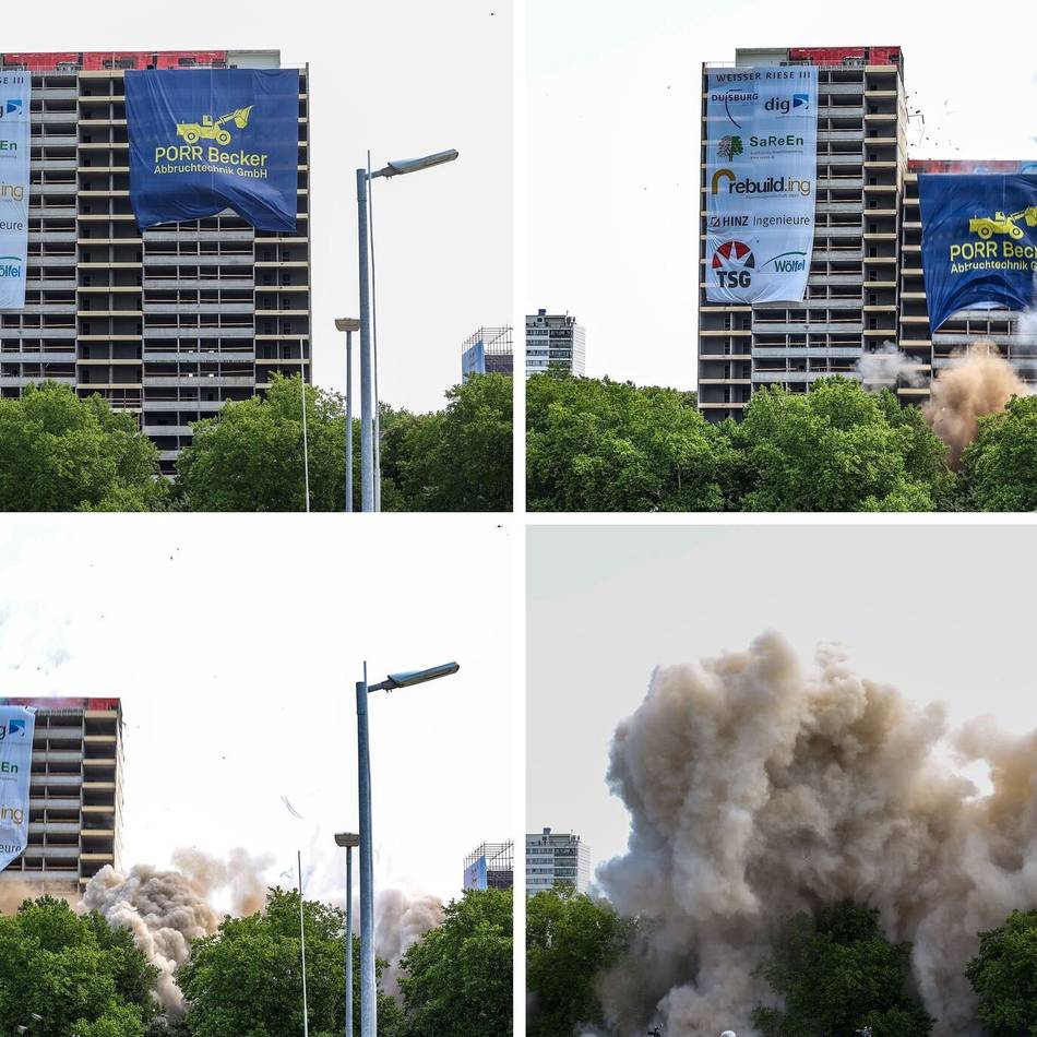 Marodes Hochhaus in Duisburg: Der „Weiße Riese“ ist Geschichte