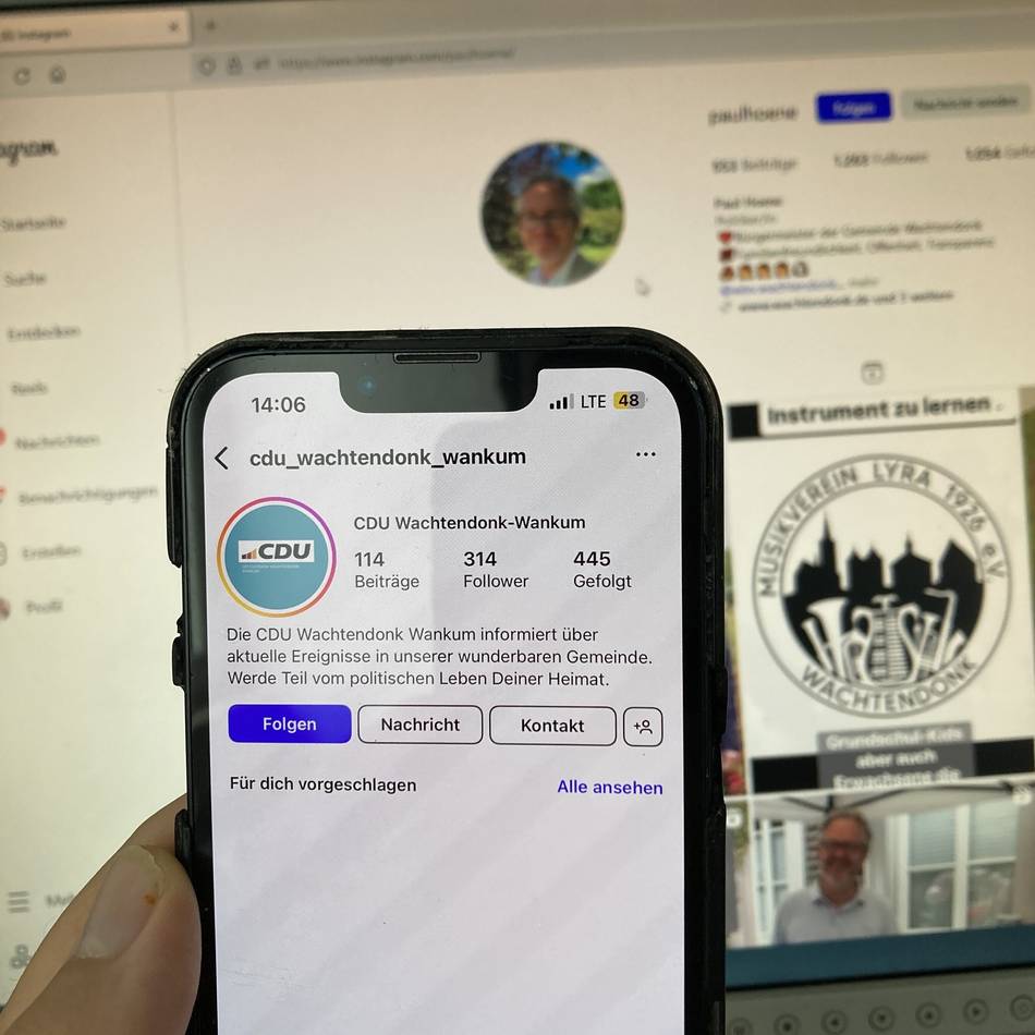 Es geht um die Erreichbarkeit bei Instragram: CDU Wachtendonk sieht sich vom Bürgermeister blockiert