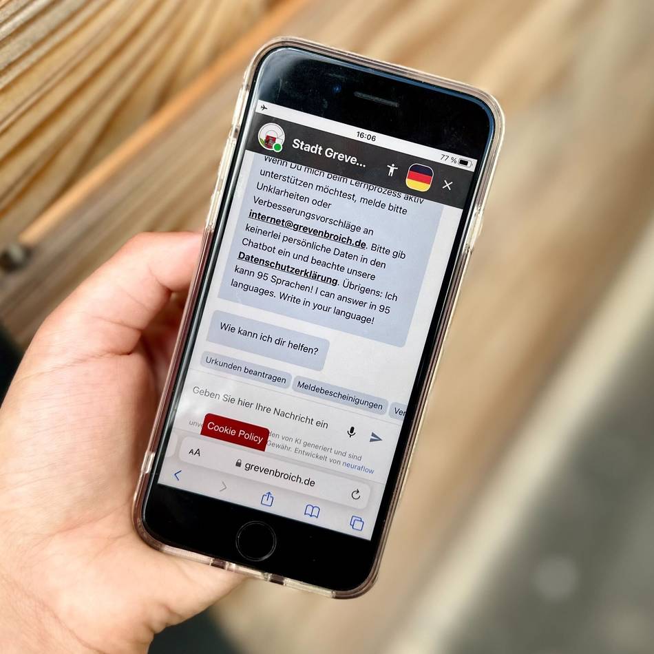 In 95 Sprachen: KI-Chatbot unterstützt Bürgerservice in Grevenbroich