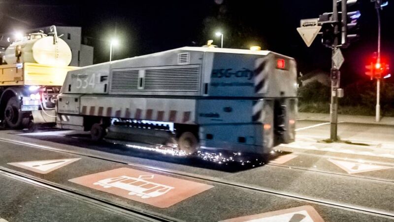 Schienen-Schleifarbeiten in Krefeld: Wo es im August nachts laut wird