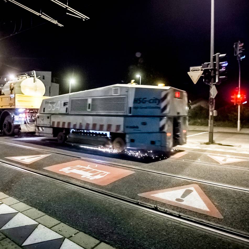 Schienen-Schleifarbeiten in Krefeld: Wo es im August nachts laut wird