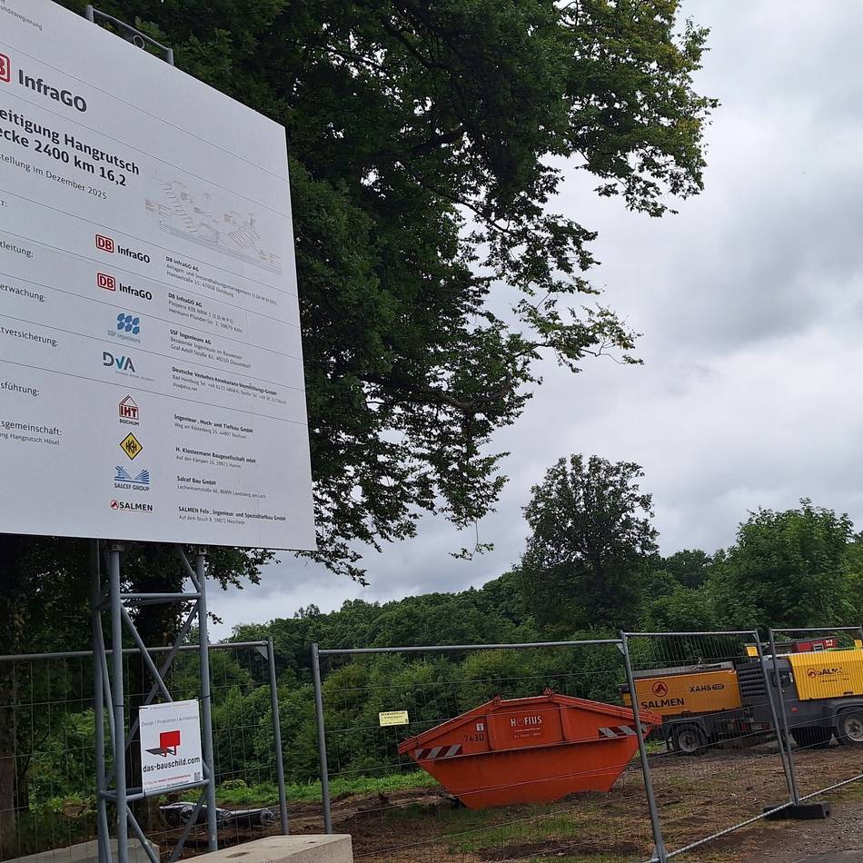 Maßnahmen laufen: S6 in Hösel: Arbeiten an der Baustelle