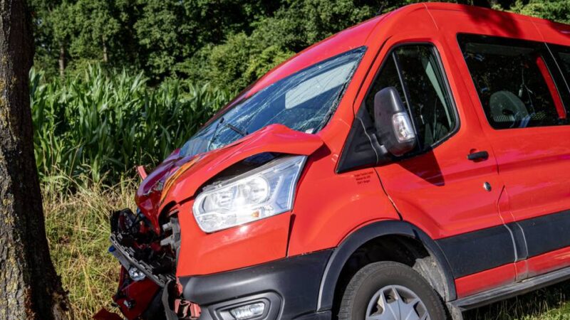 Unfall in Alpen: Kleinbus fährt gegen Baum – Fahrerin verletzt