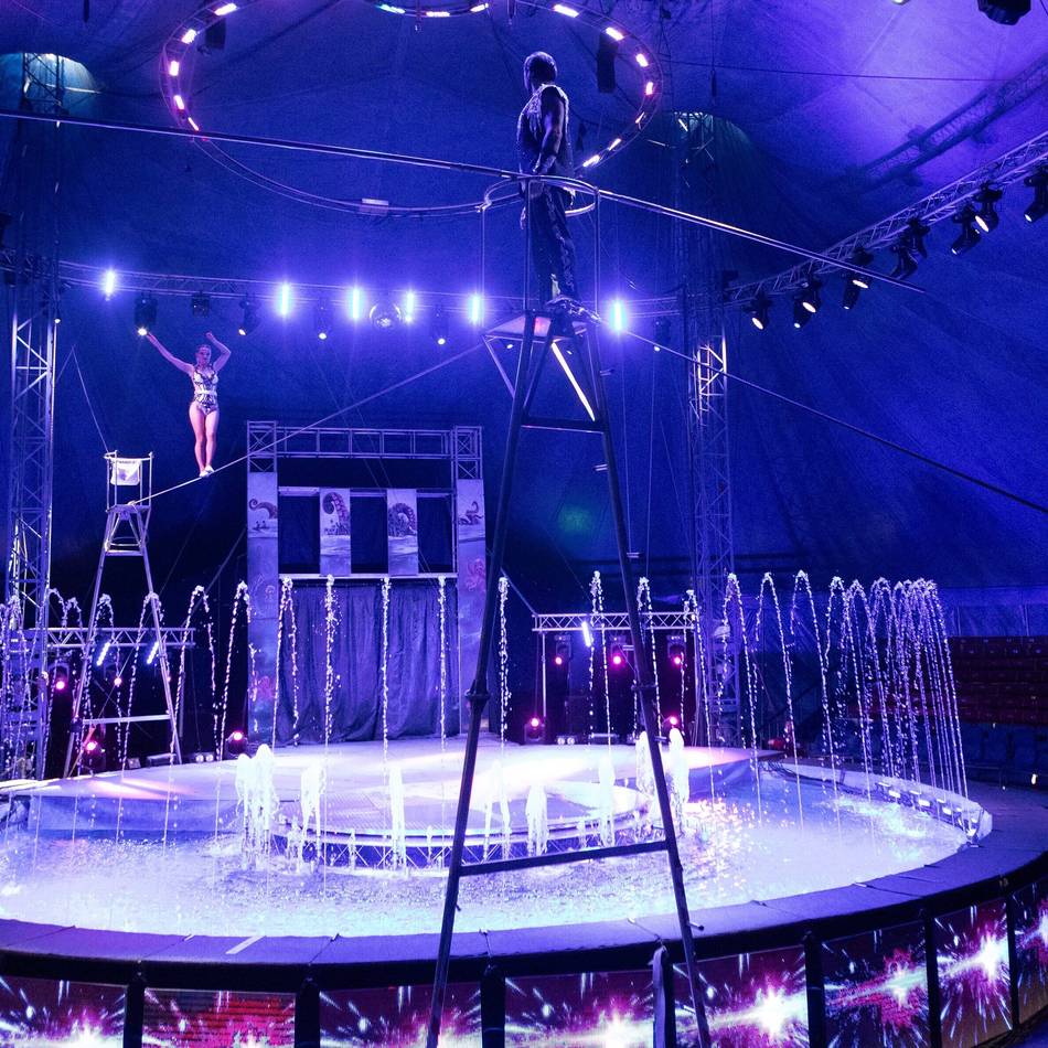 Wasserkzirkus auf dem Krefelder Sprödentalplatz: Mitreißende Show beim Waterland-Zirkus