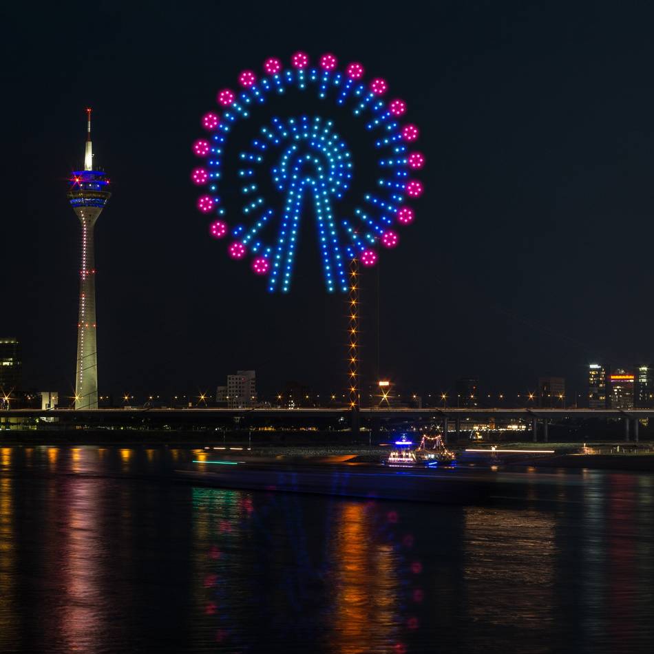 Rheinkirmes in Düsseldorf: Mit diesen Sperrungen muss man zur Drohnenshow am Samstagabend rechnen