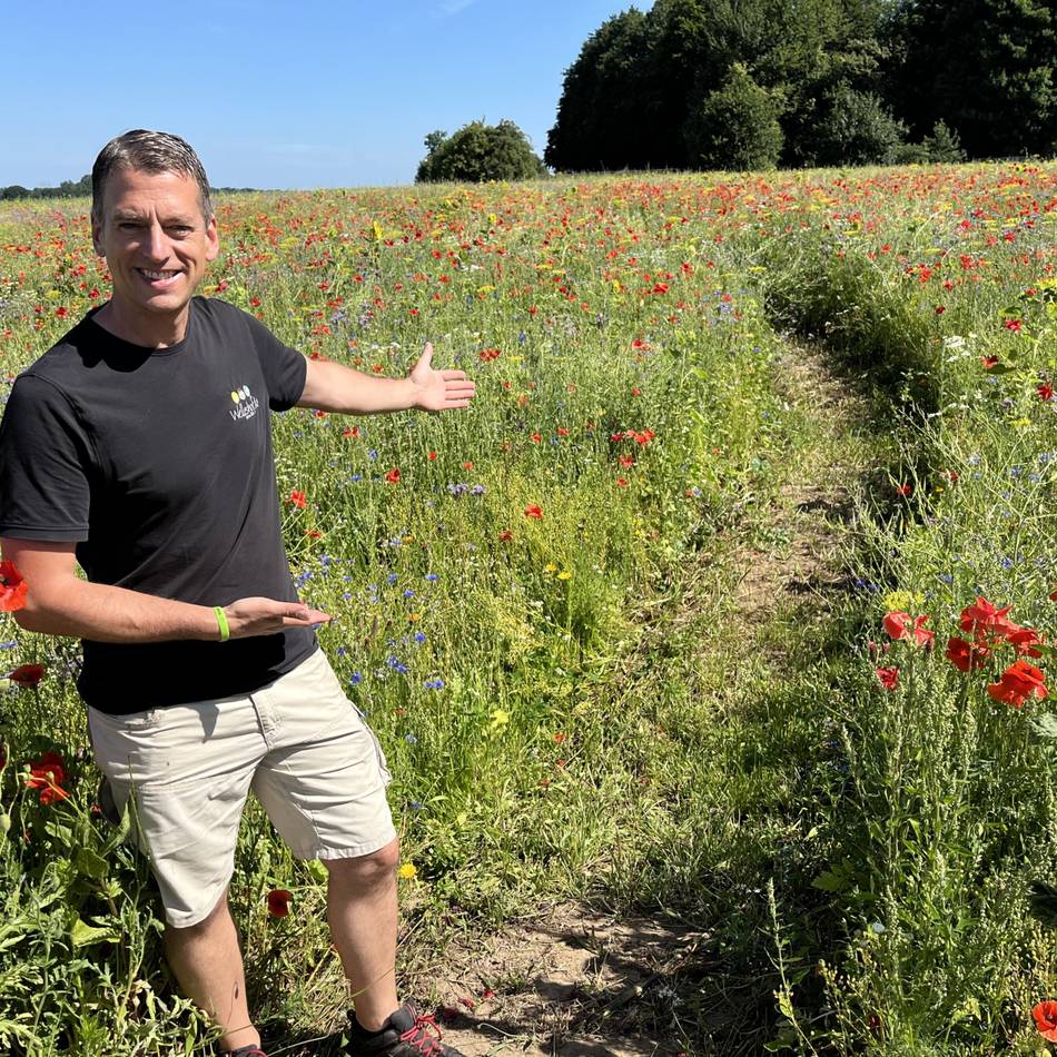 Patenschaftsprojekt in Uedem: Jochen Kanders hat in seiner Bienenweide einen Spazierweg angelegt
