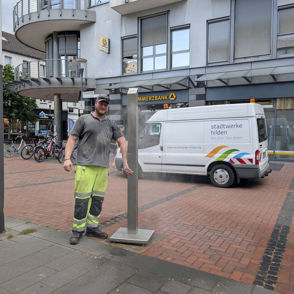 Hitze in Hilden: Stadt und Stadtwerke sorgen für Erfrischung in der City