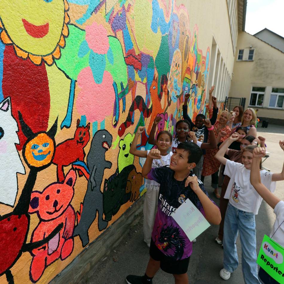 Kunstprojekt mit Schülern in Leverkusen: „Wir wollten unsere Schule bunt machen“