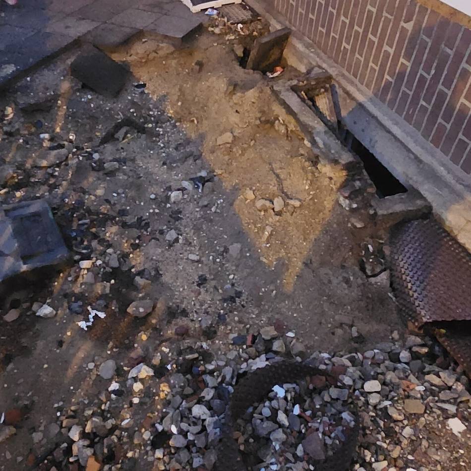 Mühlentorplatz im Rheindahlener Zentrum: Baustelle hat bei Gewitter für nasse Keller gesorgt