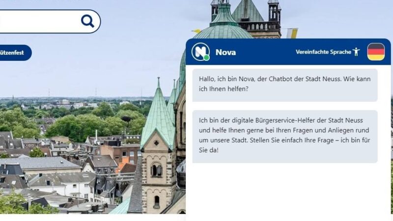 Stadt Neuss setzt KI auf seiner Internetseite ein : Interview mit einem Chatbot