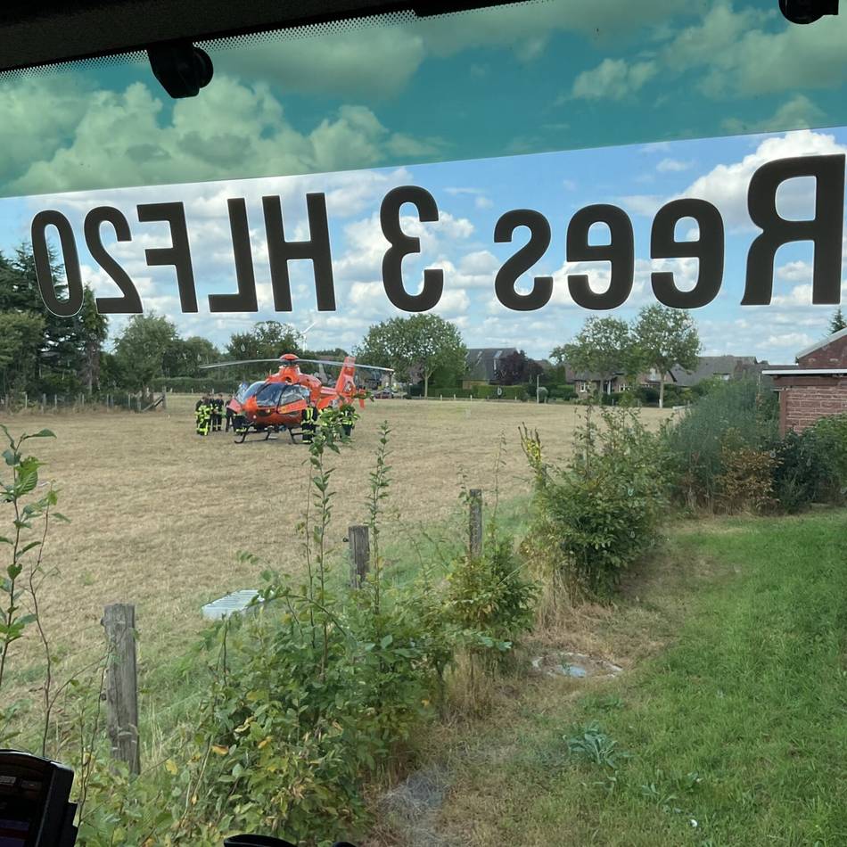Einsatz auf Halderner Straße: Wehr unterstützt Hubschrauber in Haldern