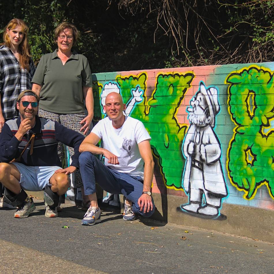 Projekt in Moers: Wandbild zeigt, warum Menschen Meerbeck mögen