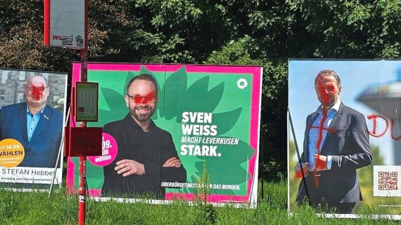 Kommunalwahl 2025 in Leverkusen: Heftige Plakatschmierereien „sind ein Angriff auf die Demokratie“