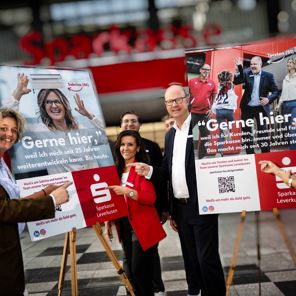 Kampagne der Sparkasse Leverkusen: „Gerne hier, weil..“