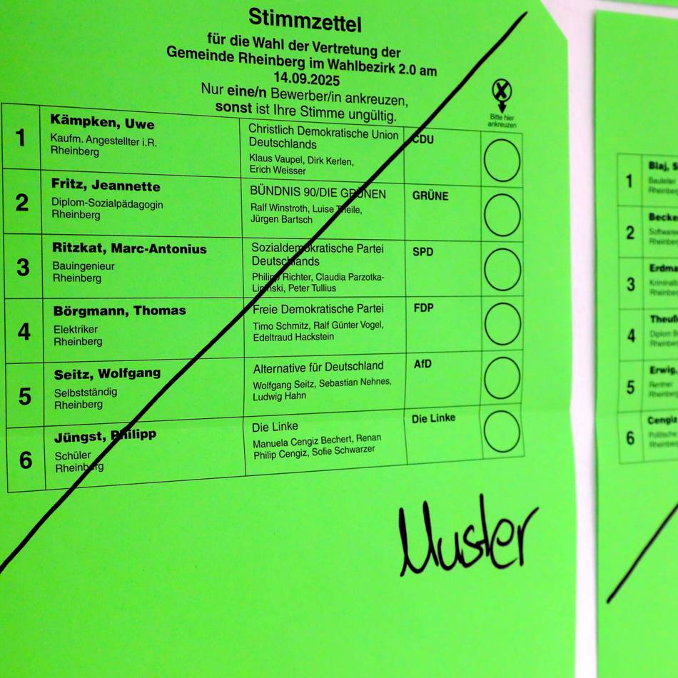 Kommunalwahl 2025 in Rheinberg: Neue Wahlscheine werden verschickt