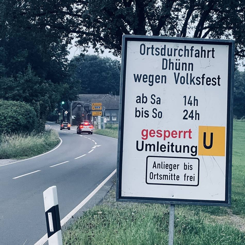 Mitteilung der Stadt Wermelskirchen: Kirmes in Dhünn – diese Straßen sind gesperrt