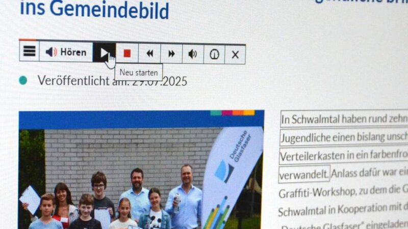 Gemeinde Schwalmtal rüstet auf: Vorlese-Instrument für Website-Texte