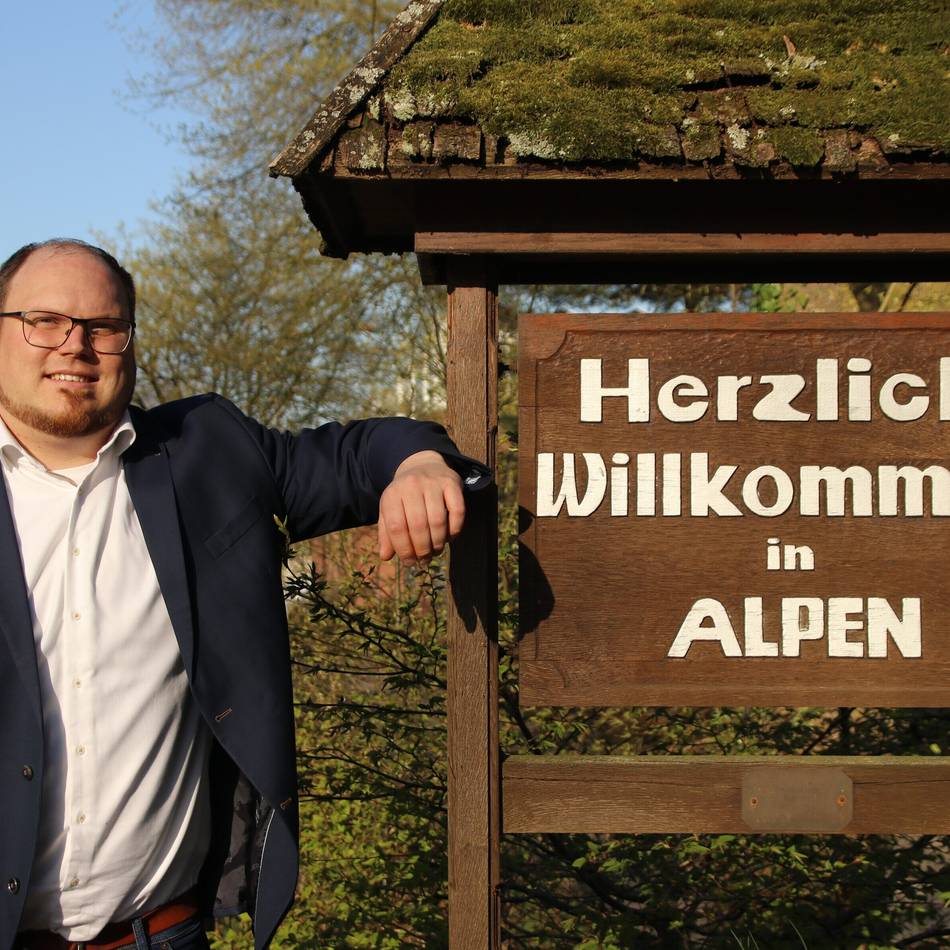Kommunalwahl 2025 in Alpen: „Timo´s schnelle Minute“ auf dem Wochenmarkt