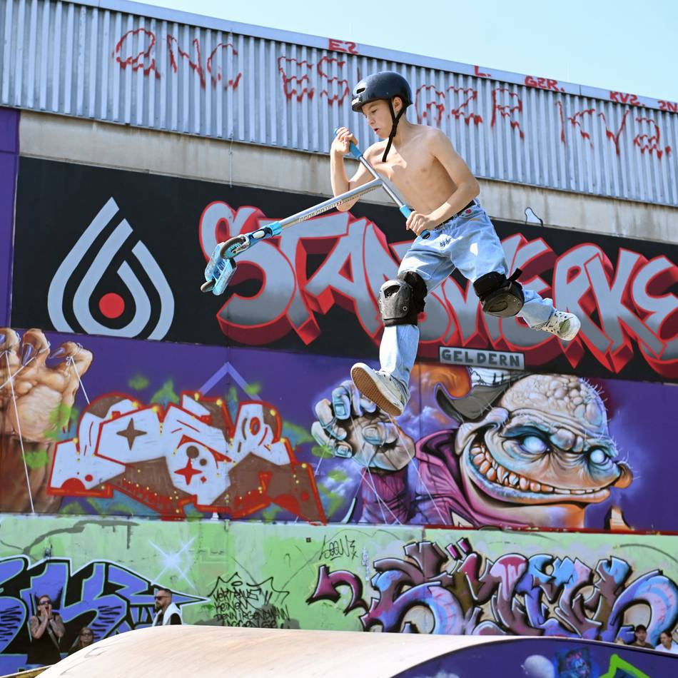Scooter, Skater und BMX-Fahrer: Skate-Event auf der Anlage am Bollwerk in Geldern