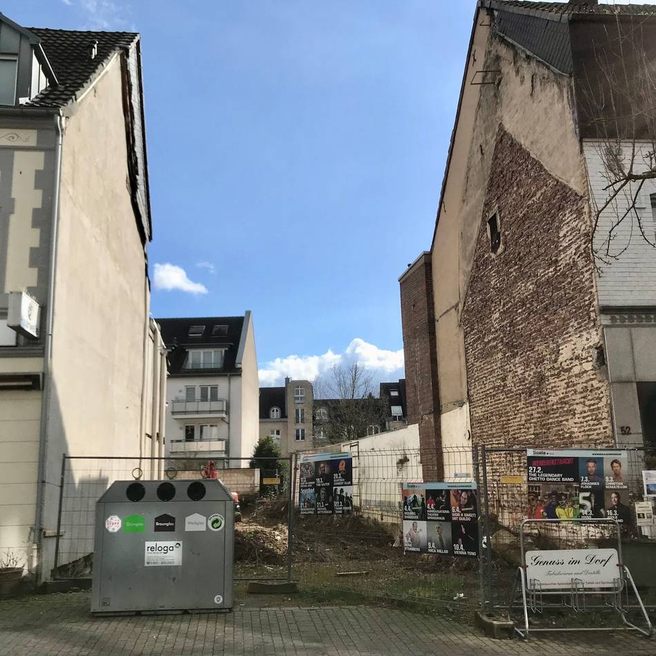 Neubau auf dem Grundstück des Brandhauses „Alt Schlebusch“: Baulücke in der Schlebuscher Fußgängerzone wird geschlossen