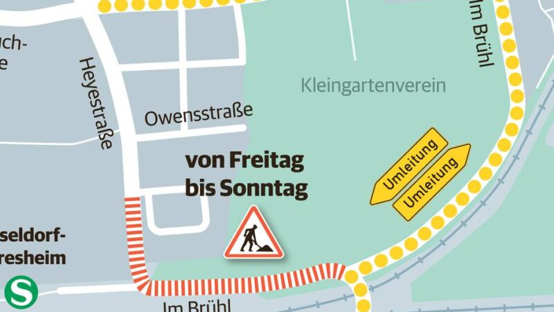 Bauarbeiten in Düsseldorf : Neue Fahrbahn für die Heyestraße in Gerresheim