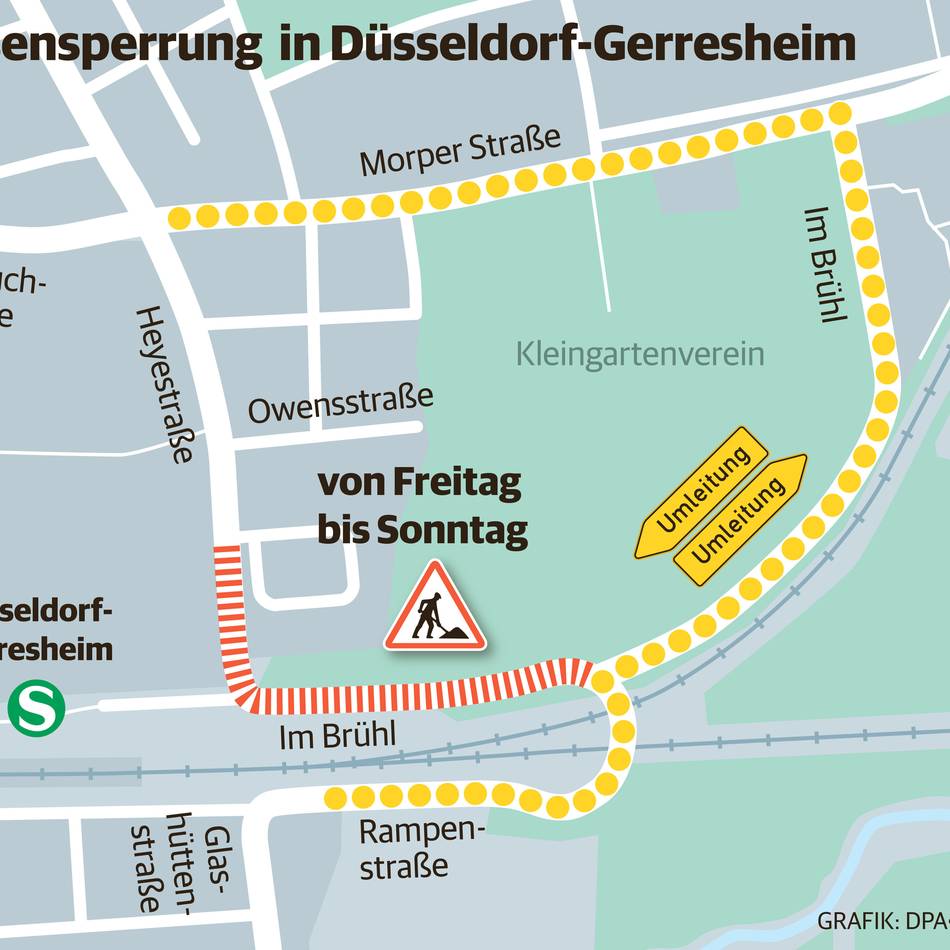 Bauarbeiten in Düsseldorf : Neue Fahrbahn für die Heyestraße in Gerresheim