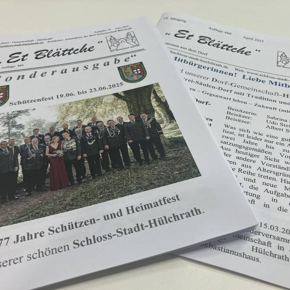 75. Ausgabe „Et Blättche“: Hülchrather Dorfzeitung stellt sich zum Jubiläum neu auf