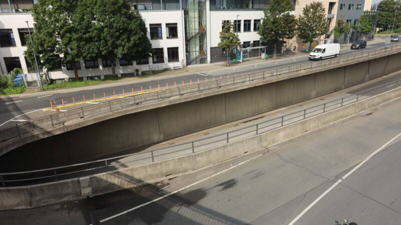Zentraler Kreisverkehr in Leverkusen: Sperrung am Europaring für neue Markierungen