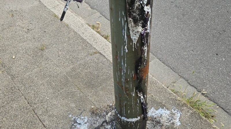 Kommunalwahl in Düsseldorf: Drei Wahlplakate in Himmelgeist brennen – Anwohner verletzt sich
