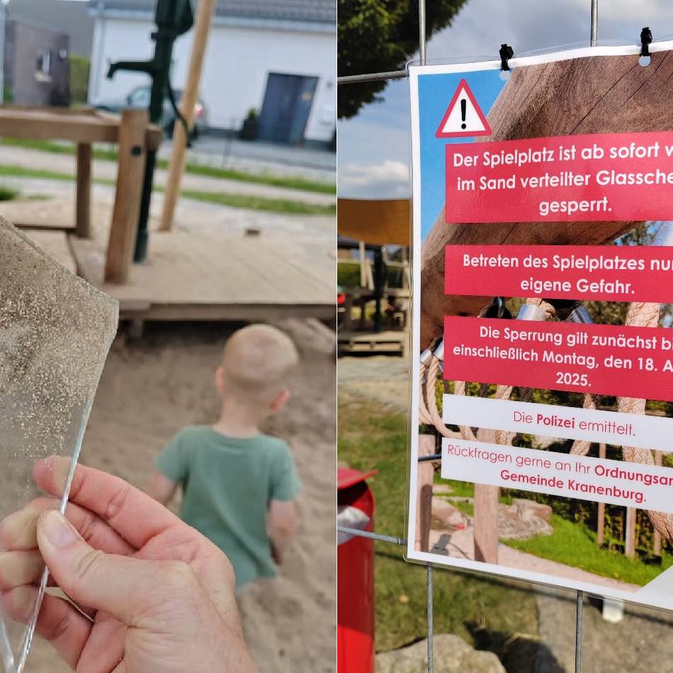 Gefahr auf Kranenburger Spielplatz: Glasscherben im Sand – „Ich bin zu Tode erschrocken“