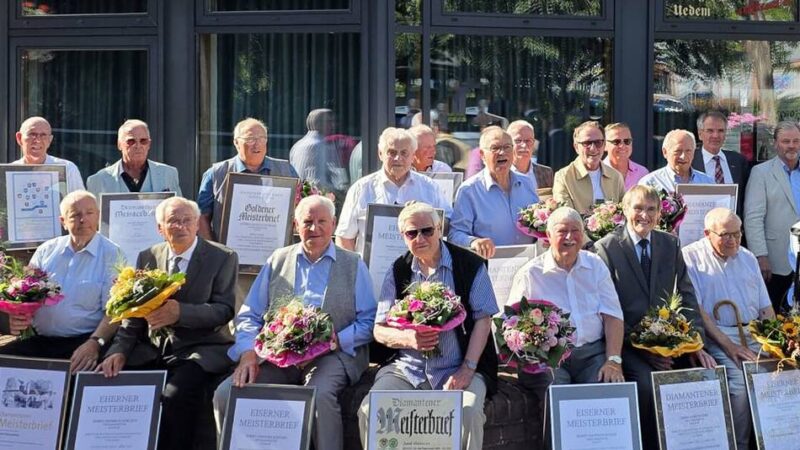 Bis 70 Jahre Handwerksmeister: Das Handwerk im Kreis Kleve ehrt seine Altmeister