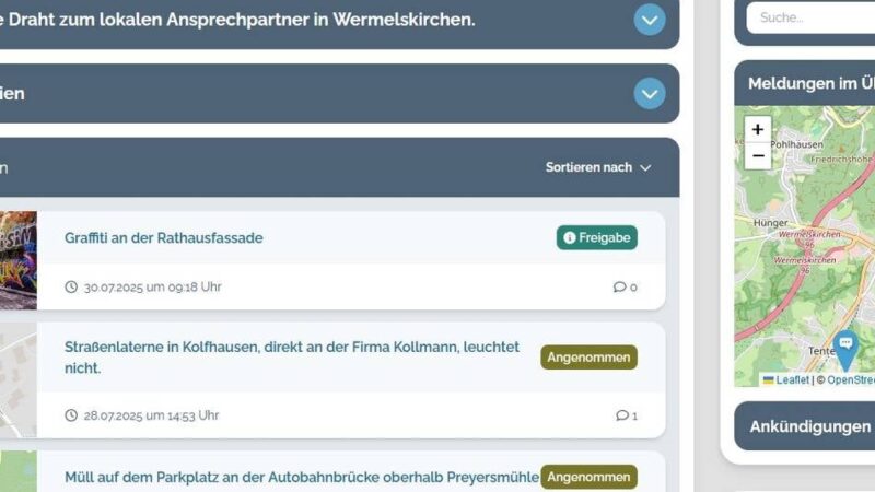 Aus dem Wermelskirchener Rathaus: Stadt führt neue Mängelmelder-App ein